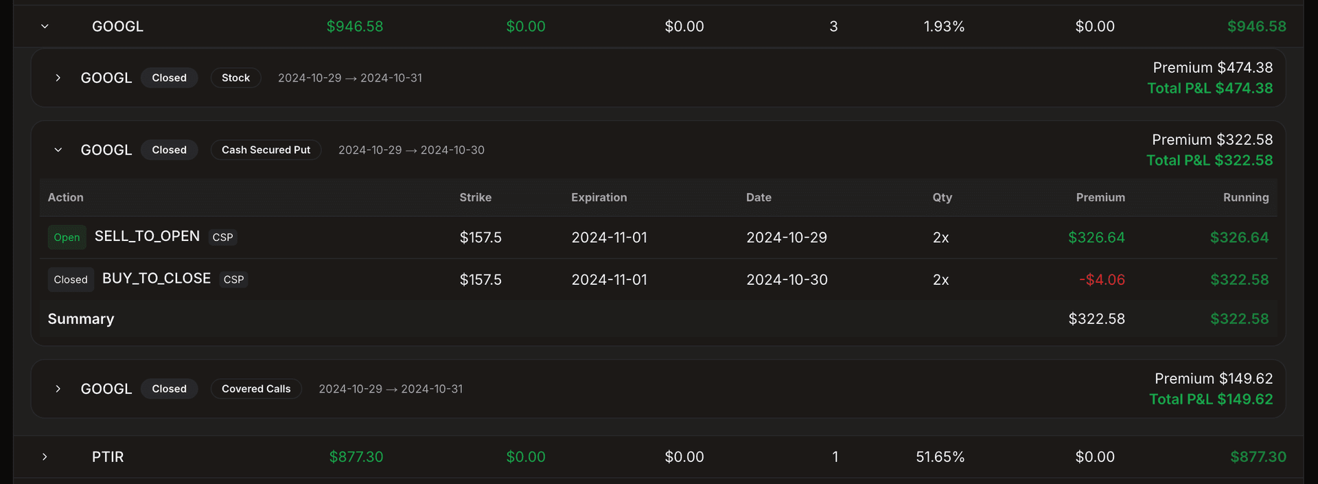 Track cost basis evolution